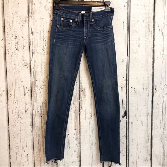 Rag and Bone Joshua style skinny raw hem jean size 24 preppy old money classic - Picture 1 of 8